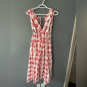 Salty lemon Red and White Sleeveless Maxi Dress